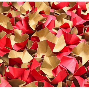 progress Verpackungschips Decofill, 120 Liter, Papierpolsterchips mit 180g/m², rot