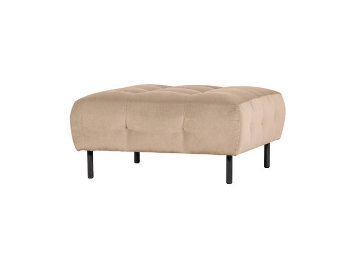 Pouf en velours beige, rectangulaire, fixe - Woood, Lloyd - 90x90