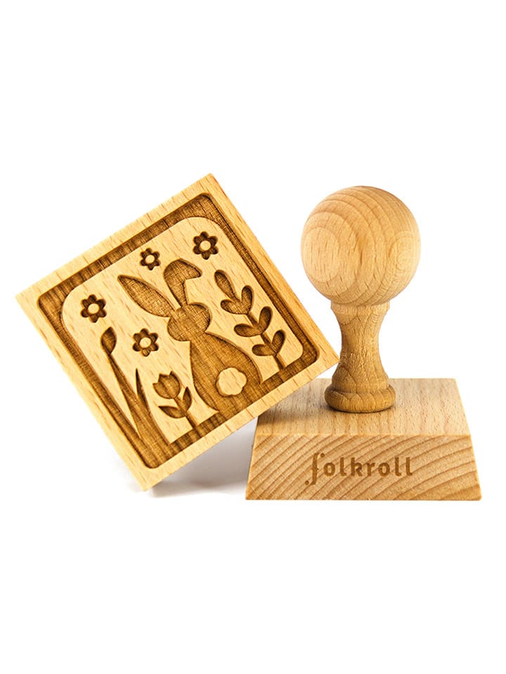 FOLKROLL Teigstempel "Bunny&Flowers" in Natur - onesize