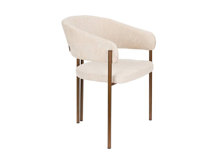 Design Armlehnstuhl „Naida“ Bouclé Beige hell Dutchbone