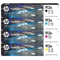 HP, Druckerpatrone, 4x Original 913A Patronen PageWide Pro 352dw 377dw 452dw 452dwt 477dw 477dwt