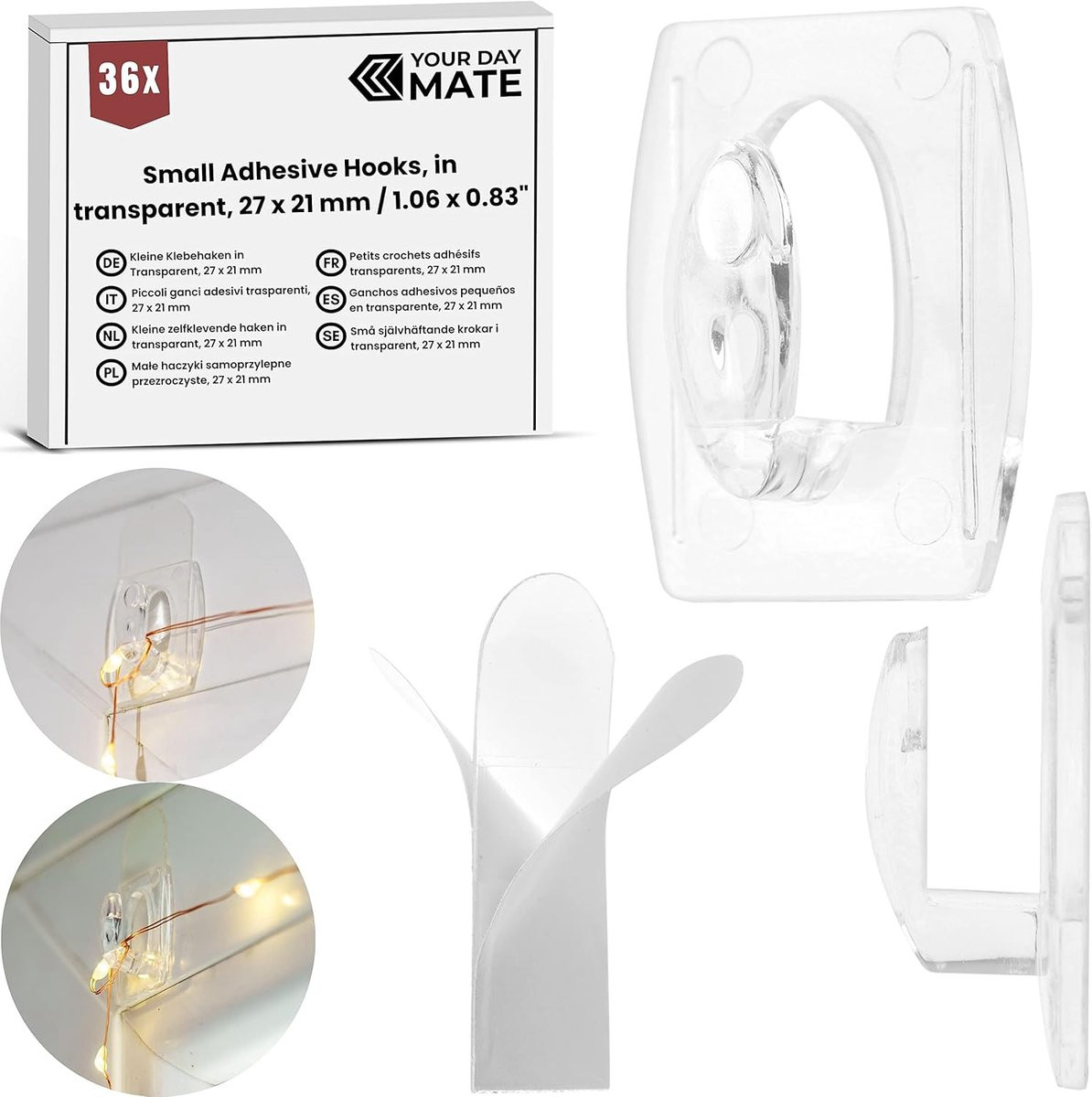Transparante Zelfklevende Haakjes - 36 Stuks voor Decoratie en Verlichting