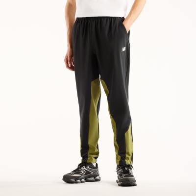 Trainingshose NEW BALANCE "UTILITY STRETCH WOVEN PANT", Herren, Gr. M, N-Gr, schwarz (sport grün (gee)), Obermaterial: 86% Polyester, 14% Elasthan, Hosen Trainingshose, Trainingshose für Fitness und Sportmode, sportlicher Stil