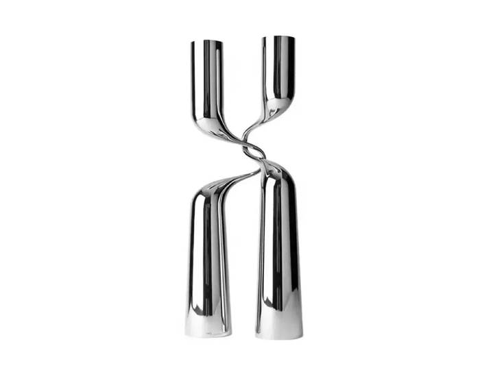 Bougeoir en forme de H en acier inoxydable, ci-après Elabra, métal, table centrale à double tête de luxe, salon, décoration de la maison, idées cadeaux