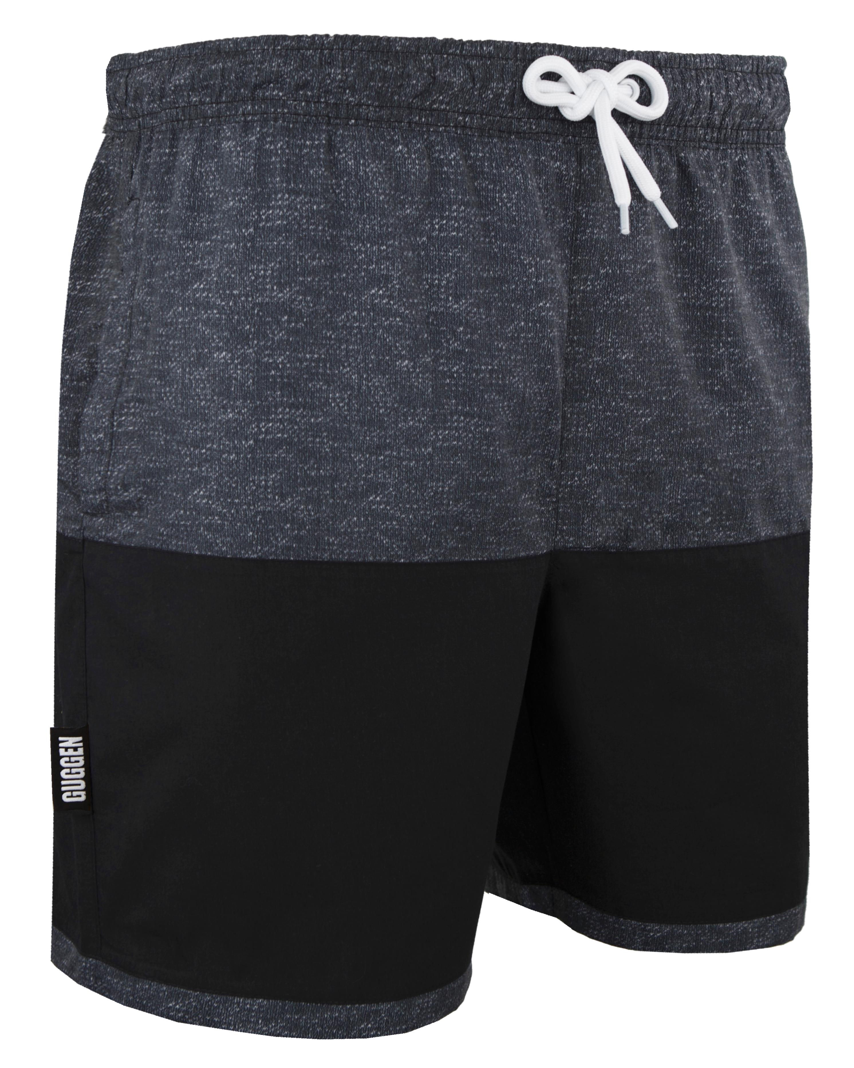 Herren Badehose mit Muster Grau Schwarz