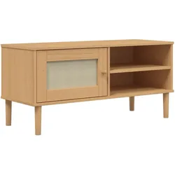 vidaXL TV-Schrank SENJA Rattan-Optik Braun 106x40x49 cm Kiefernholz