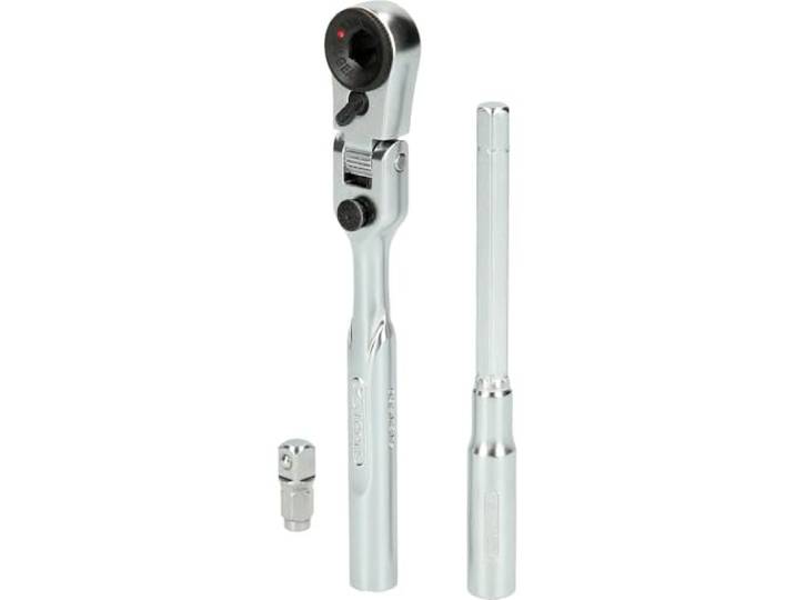 KS Tools 918.1590 jeu de cliquets réversibles à embouts articulés 1/4\ Jeu de cliquet réversible 1/4'' pour articulation avec adaptateur pour douille\, 3 pcs.\, chrome vanadium