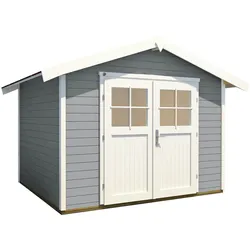 Weka Gartenhaus 122 - 28 mm-Gartenhaus 122 - 300 x 235 cm (Gr. 4)-grau - 50 % Rabatt auf Dacheindeckung