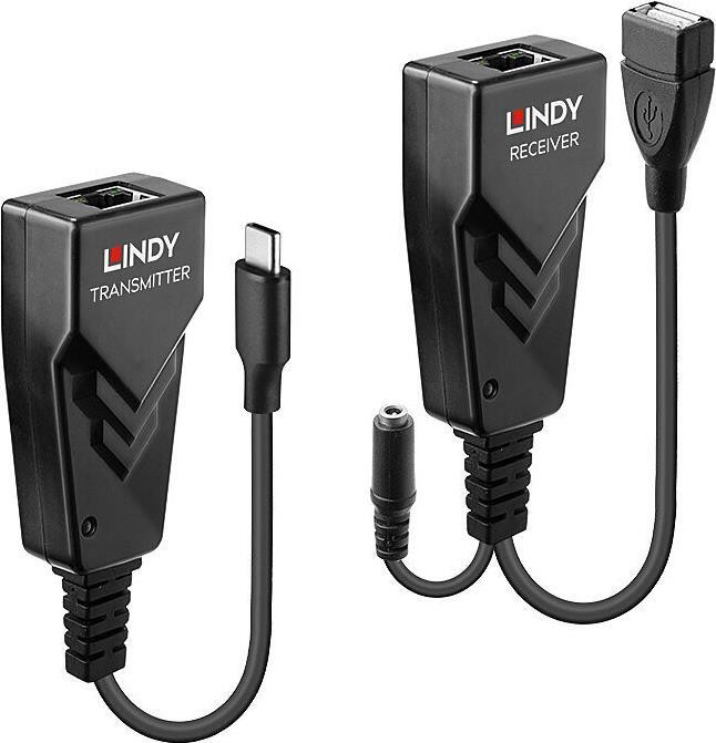 Lindy Cat.6 verlengerkabel USB 2.0 naar Type C, 100 meter
