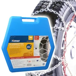 Schneeketten 16mm - Super-Gripp 4x4 für beste Traktion & höchste Sicherheit auf Schnee - Passend für 15"-21" & 215-305 mm Reifen - Schnelle Montage