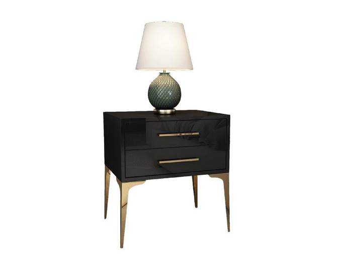 JVmoebel Nachttisch Moderne Konsole mit Metallgestell und glänzendem Finish (Nachttisch), Made in Europa