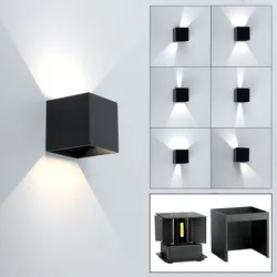 Wandlampe Aussen Up and Down Leuchten Aussen LED Wandleuchte Außen, einstellbarer Lichtkegel, Alu schwarz, LED 5W 700lm neutralweiß, LxBxH 10x10x10 cm