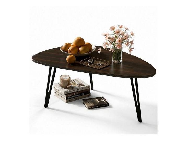 LuxusKollektion Couchtisch Couchtisch Oval Schwarz Holz Metall (1-St)