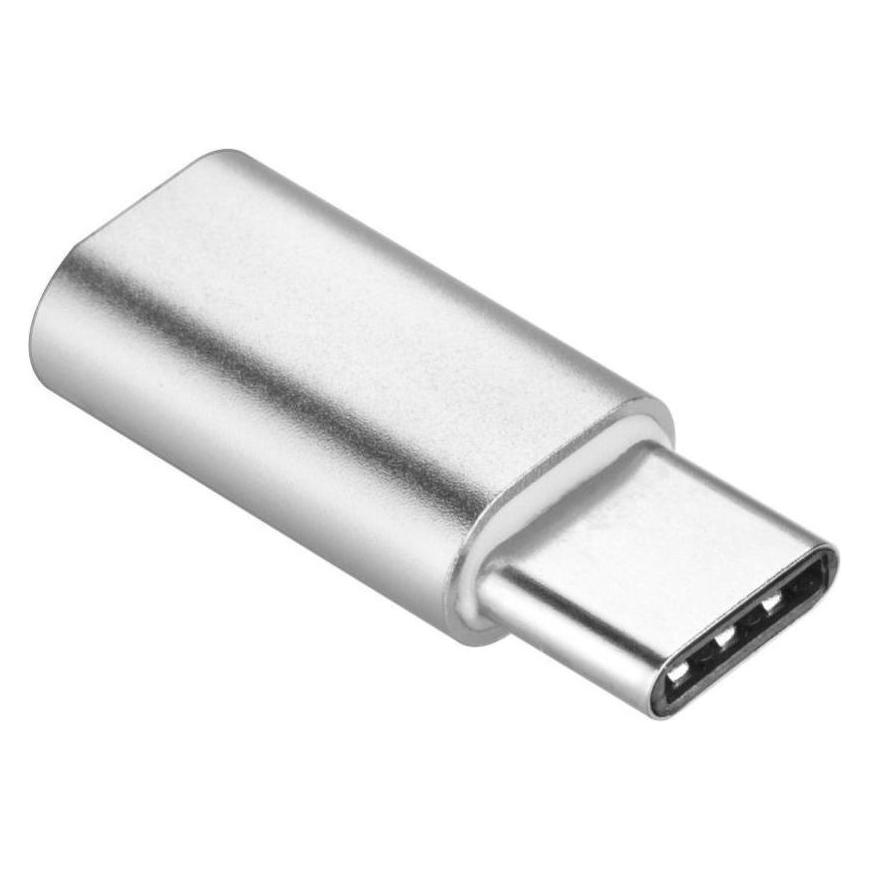 Gsm City Converter OEM Adapter Micro USB (female) to Type C (male) silver (Micro USB, USB-C) (54500902)