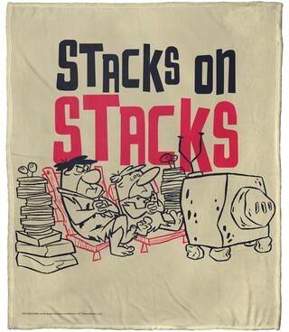 Northwest Warner Brothers Flinstones Stacks On Stacks Silk Touch Throw Blanket