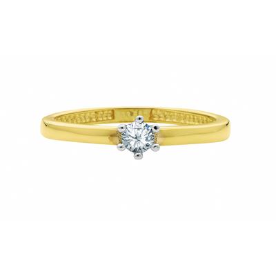 Solitärring ADELIA´S "Solitärring 333 Gold ( 8K ) mit Zirkonia" Gr. 52, gold (silber), Fingerringe, Damen, 52, Gold, Goldring Diamant