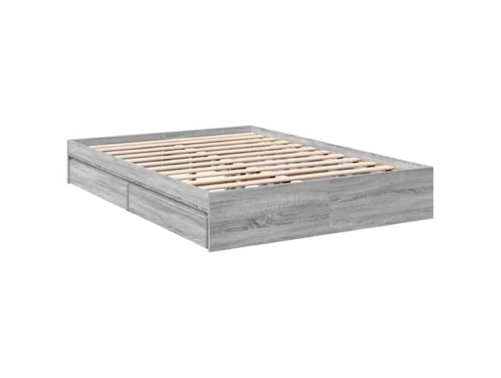 vidaXL Bettgestell mit Schubladen Grau Sonoma 120x190 cm Holzwerkstoff