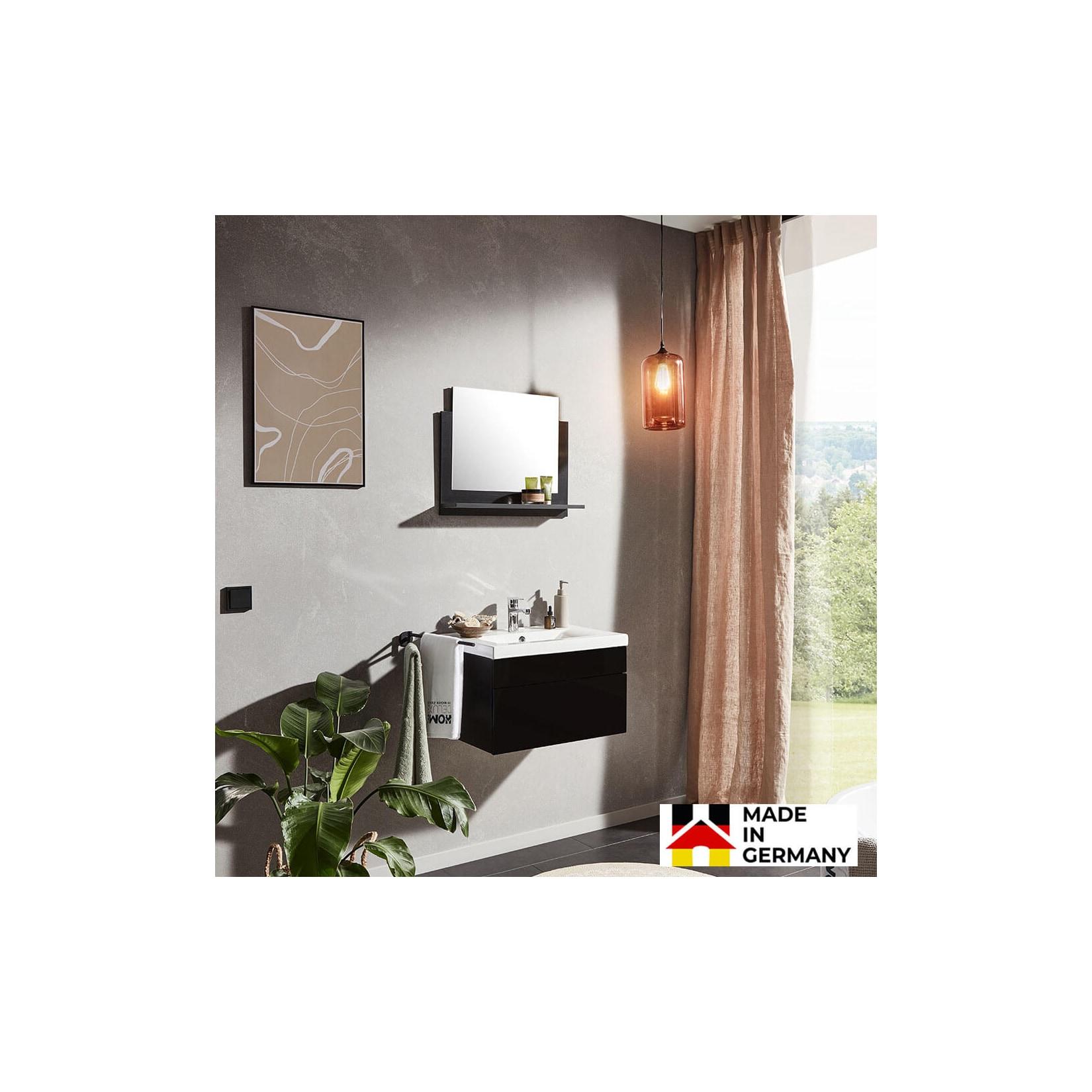 HOME DELUXE Badmöbel Komplettset WANGEROOGE M - Schwarz Made in Germany