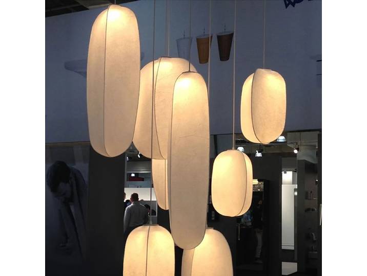 Luminaire suspendu en soie crème, luminaire suspendu LED nordique Wabi Sabi pour la décoration moderne de la maison