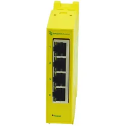 Brainboxes Compact Industrial 4 Port (4 Ports), Netzwerk Switch, Gelb