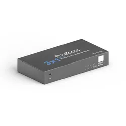 PureTools - 3x1 HDMI2.0 Switch 4K (60Hz 4:4:4), HDR-Umschaltung, IR-Fernbedienung, CEC-Pass-Through