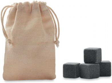 ROCKS Set 4 cubetti ghiaccio riutilizzabili ABS con sacchetto Personalizzate o neutre