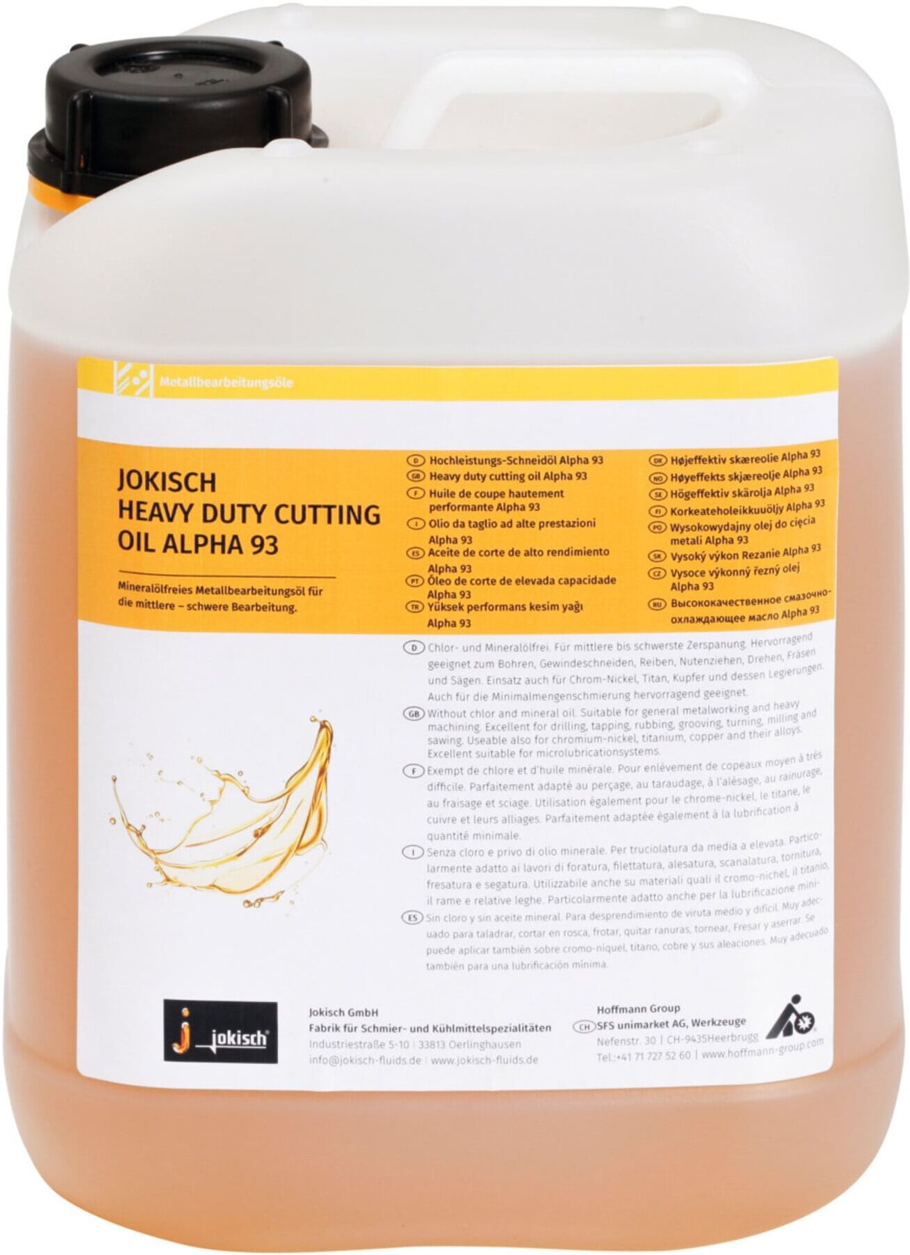 Jokisch Hochleistungs-Schneidöl chlorfrei Alpha 93, Inhalt: 5 l ; Jokisch Fluids (084210 5)