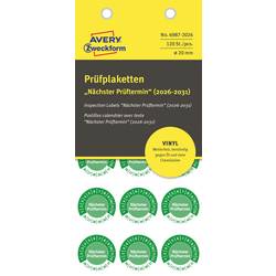 Avery-Zweckform 6987-2026 Prüfplakette Nächster Prüftermin Grün Folie selbstklebend (Ø x L) 20 mm x 20 mm 20 mm 120 St.