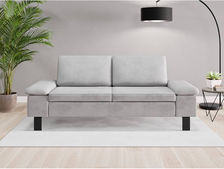 Einzelsofa Rio - Grau (Achatgrau) - Vintage Velours