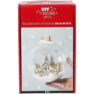 Creativ Company DIY Set Dekoartikel Weihnachtskugel mit Weihnachtslandschaft