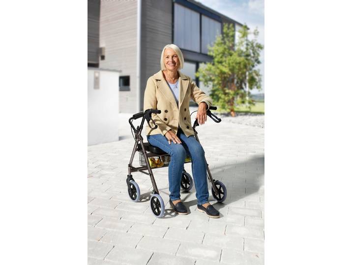 Rollator XXL mit hochwertigem Stahlgestell, Anthrazit