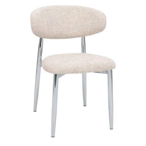 Giga Meubel Eetkamerstoel Skara Beige/Chrome - Set van 2