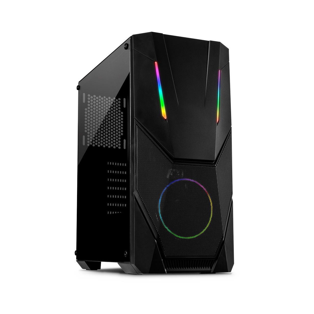 Inter-Tech IT-3303 Hornet mit Sichtfenster Midi Tower ohne Netzteil schwarz