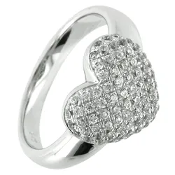 trendor 66240 Damenring 925 Silber Herz-Ring, 54/17,2