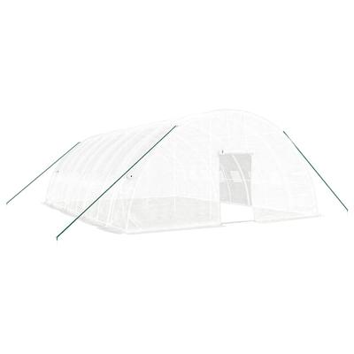 Helloshop26 - Gewächshauszelt für Pflanzen Blumen und Gemüse mit Stahlrahmen 48 m² 8 x 6 x 2,85 m weiß 02_0044601