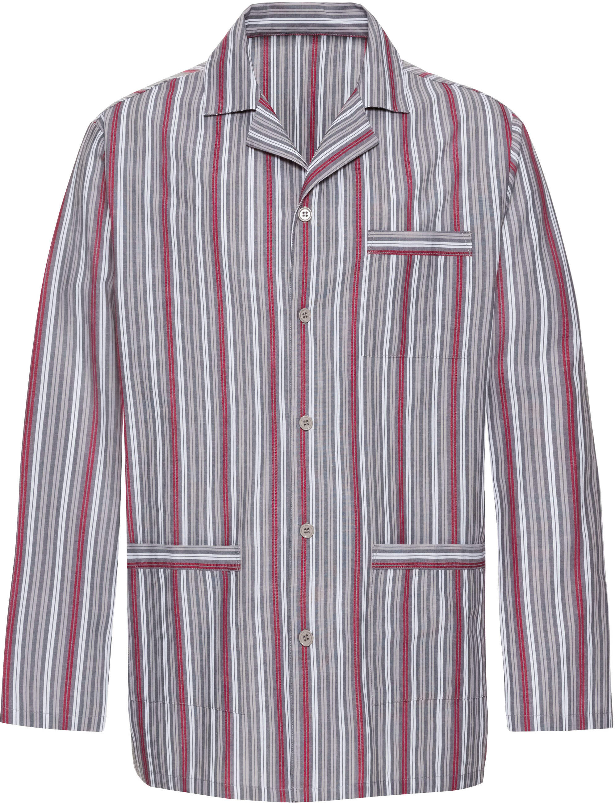 Pyjama WITT "Pyjama Pyjama", Herren, Gr. 44, bunt (grau, rot, gestreift), Homewear-Sets Pyjama