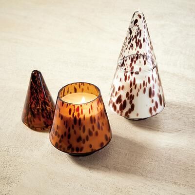 Tortoise Glass Tree Candle - Amber, Frasier Fir Scent - Ballard Designs