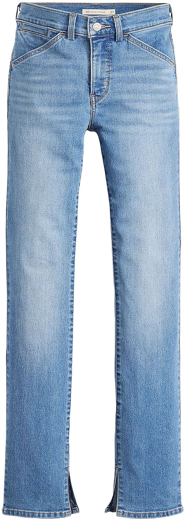Workerjeans LEVI'S "314 SHP WORKWEAR STR", Damen, Gr. 30, Länge 32, blau (working harder), Denim/Jeans, Obermaterial: 80% Baumwolle, 19% Polyester, 1% Elasthan, lang, Jeans Workerjeans, mit Stretch working harder 30, Länge 32