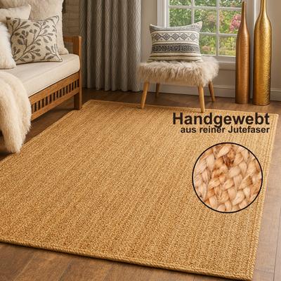 Teppich "Lola, handgeflochten", beige (natur), B:160cm H:10mm L:230cm, Jute, MYFLAIR MÖBEL & ACCESSOIRES, Teppiche, Teppich, Juteteppich, Wendeteppich, 100% Naturfaser, auch in rund & als Läufer