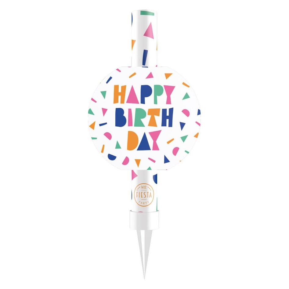 Globos Europe IJsfontein 12cm Happy Birthday - Wit (74797164)