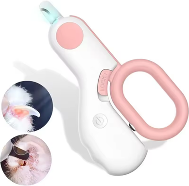 Youfap Market Professional Pet Claw Trimmer With Safety Lock, LED Light Cat Dog Nail Clipper Cutter, Puppy Kitten Grooming Tool Kit pink