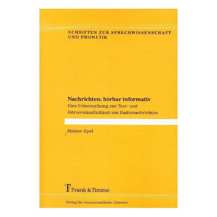 Frank & Timme Nachrichten: hörbar informativ (Deutsch, Softcover, Heiner Apel) (55979795)