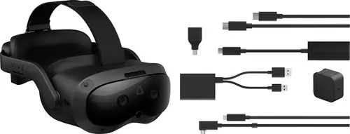HTC Vive Focus Vision Consumer Edition + Vive Wired Streaming Kit Virtual Reality Brille Schwarz 128GB inkl. Controller
