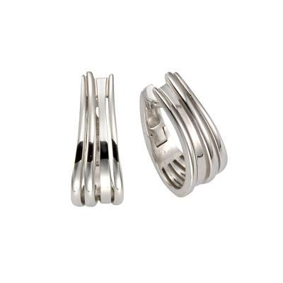 Paar Creolen VIVANCE "925 Silber rhodiniert", weiß, Ohrringe, Damen, one-size, Silber 925 (Sterlingsilber)