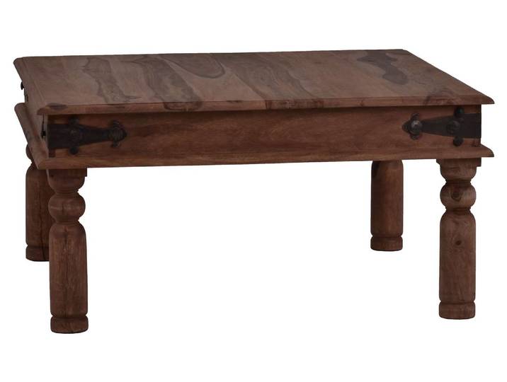 MiaMöbel Couchtisch Colombo Natur 80x80cm Massivholz Teak Landhaus Indien Indisch