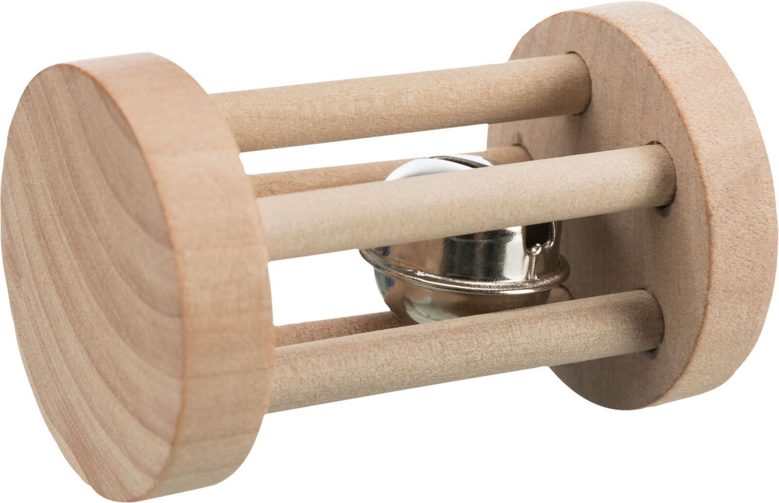 TRIXIE Spielrolle mit Schelle, Holz, Ø 3,4 x 6 cm