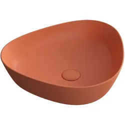 Plural Aufsatzschale flach asymmetrisch 47 x 40 x 13 cm Rote Erde Matt mit Oberflächenveredelung Clean