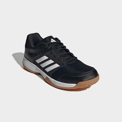 Hallenschuh ADIDAS PERFORMANCE "SPEEDCOURT", Herren, Gr. 45, schwarz-weiß (core schwarz, ftwr weiß, gum10), Synthetik, Textil, Schuhe Hallenschuh, geeignet für jeden Hallensport