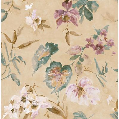 Seabrook Designs Magalie Floral Trail Unpasted Wallpaper