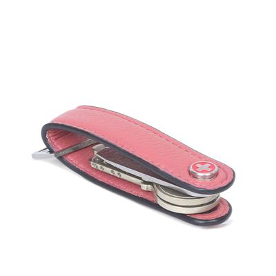 Schlüsselanhänger KEYCABINS "Loop-leather S4", Damen, rosa (peach, burgundy), Leder, Basic, Schlüsselanhänger Schlüsselanhänger, SWISS Design